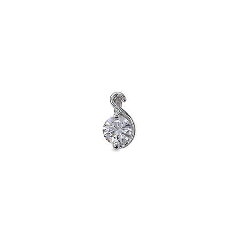 ペンダントトップ PT900 プラチナ 天然石 S イニシャルモチーフの一粒ペンダント 主石の直径約4.4mm ペンダントヘッドのみ|900pt 貴金属 ジュエリー レディース メンズ|ジュエリー&ネックレス RUBBY