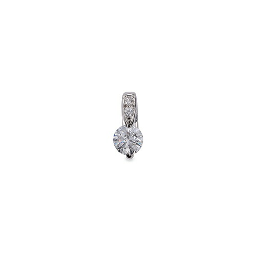ペンダントトップ PT900 プラチナ 天然石 メレ付きバチカンの一粒ペンダント 主石の直径約4.4mm 二本爪留め ペンダントヘッドのみ｜900pt 貴金属 ジュエリー レディース メンズ