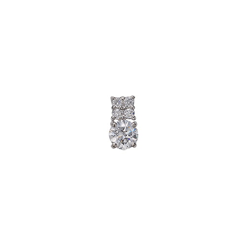 ペンダントトップ PT900 プラチナ 天然石 メレ付きバチカンの一粒ペンダント 主石の直径約4.4mm 四本爪留め ペンダントヘッドのみ｜900pt 貴金属 ジュエリー レディース メンズ