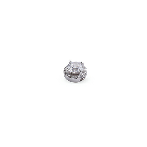 ペンダントトップ PT900 プラチナ 天然石 取り巻きスルーペンダント 主石の直径約4.4mm 四本爪留め ペンダントヘッドのみ｜900pt 貴金属 ジュエリー レディース メンズ