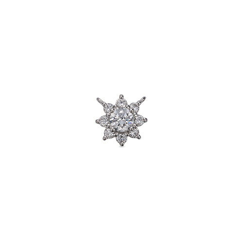 ペンダントトップ PT900 プラチナ 天然石 花モチーフの取り巻きペンダント 主石の直径約3.8mm 四本爪留め ペンダントヘッドのみ｜900pt 貴金属 ジュエリー レディース メンズ