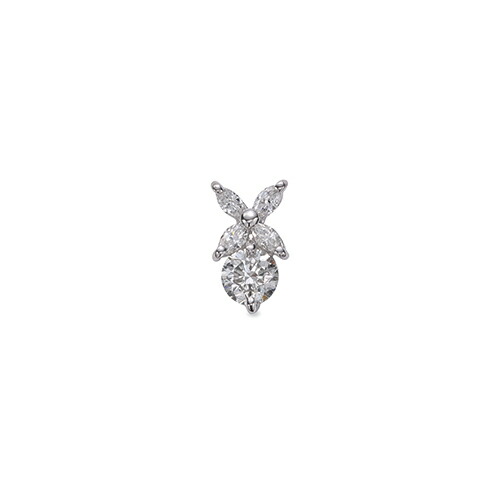 ペンダントトップ PT900 プラチナ 天然石 マーキスメレの花モチーフが付いた一粒ペンダント 主石の直径約4.4mm 二本爪留め ペンダントヘッドのみ｜900pt 貴金属 ジュエリー レディース メンズ