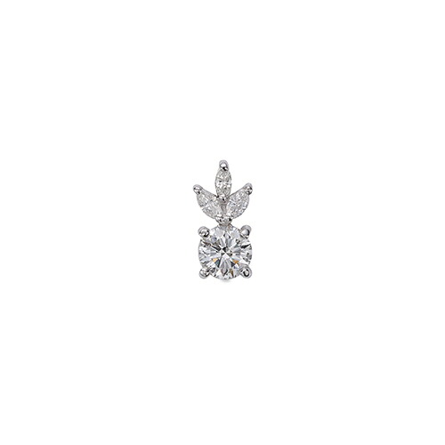 ペンダントトップ PT900 プラチナ 天然石 マーキスメレ付きバチカンの一粒ペンダント 主石の直径約4.4mm 四本爪留め ペンダントヘッドのみ｜900pt 貴金属 ジュエリー レディース メンズ｜ジュエリー＆ネックレス RUBBY
