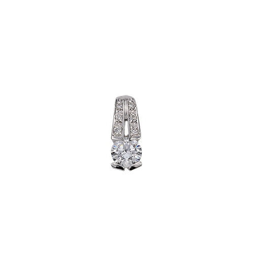 ペンダントトップ PT900 プラチナ 天然石 メレ付きバチカンの一粒ペンダント 主石の直径約4.4mm レール留め ペンダントヘッドのみ｜900pt 貴金属 ジュエリー レディース メンズ
