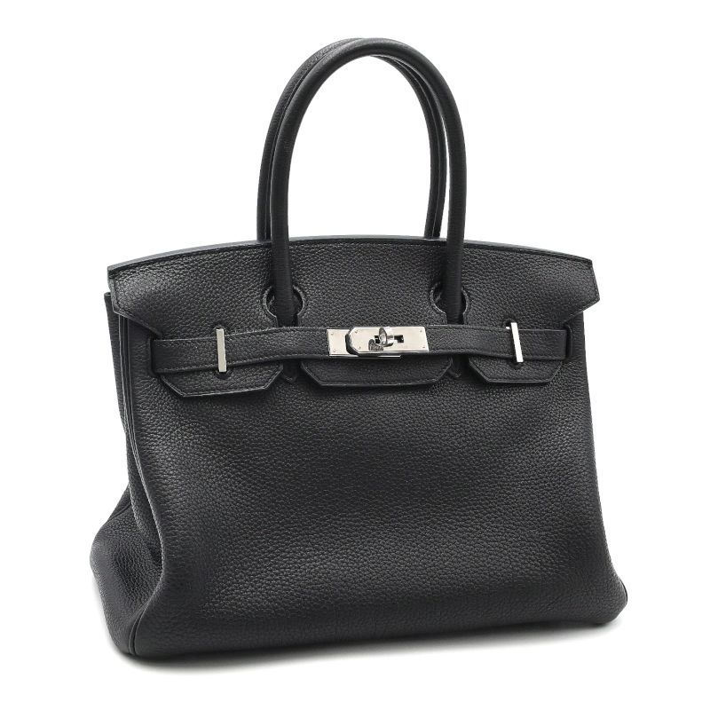 [返品OK] エルメス バーキン30 □M刻印 2009年製 トゴ ブラック シルバー金具 ハンドバッグ 手提げバッグ トートバッグ 黒 【中古】【送料無料】