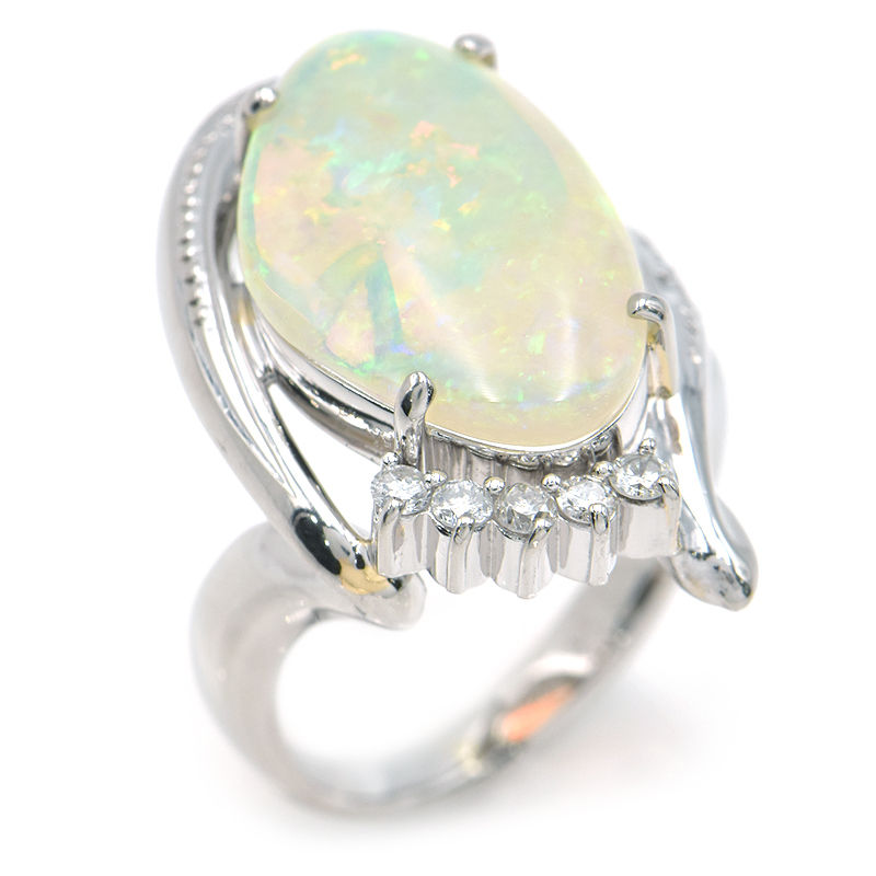 楽天市場】オパール 3.08ct リング 11号 PT900 プラチナ ダイヤモンド