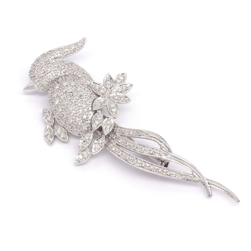 楽天市場】ダイヤモンド 3.51ct ブローチ K18WG ホワイトゴールド 18金