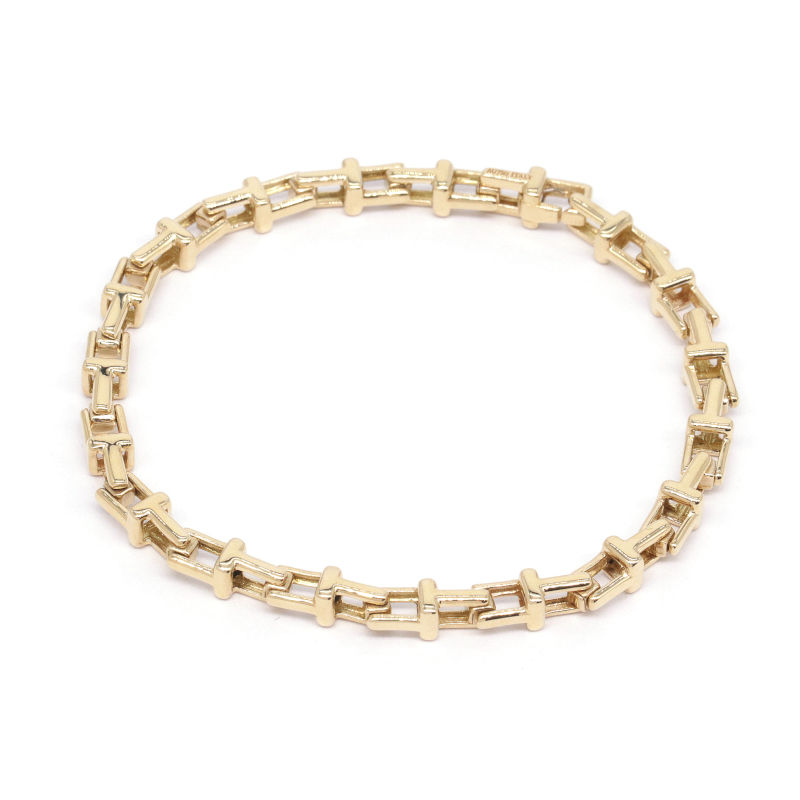 楽天市場】[返品OK] ティファニー Tナローブレスレット 約15.5cm K18YG