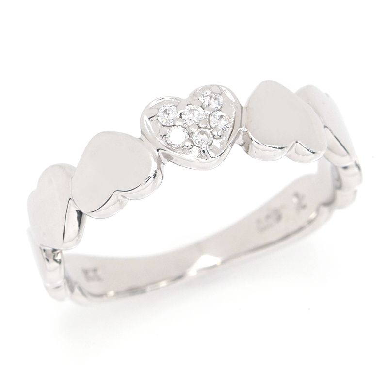 ハート型ホワイトゴールド　ダイヤリング9号 楽天市場】【LADY HEART】レディハート ダイヤモンド 0.29ct