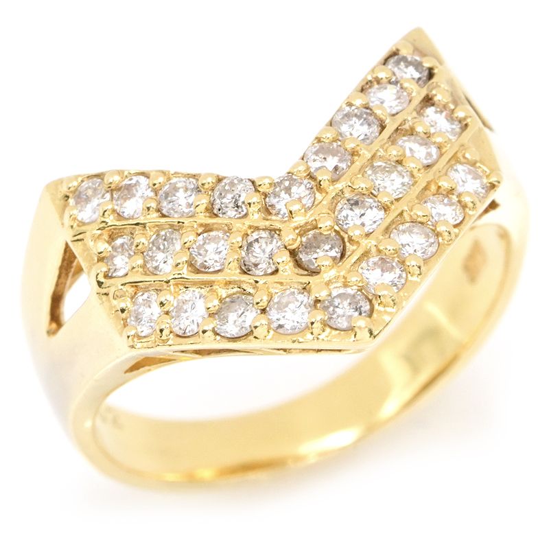 楽天市場】[返品OK] 合計0.66ct天然ダイヤモンドリング 12号 K18PG  