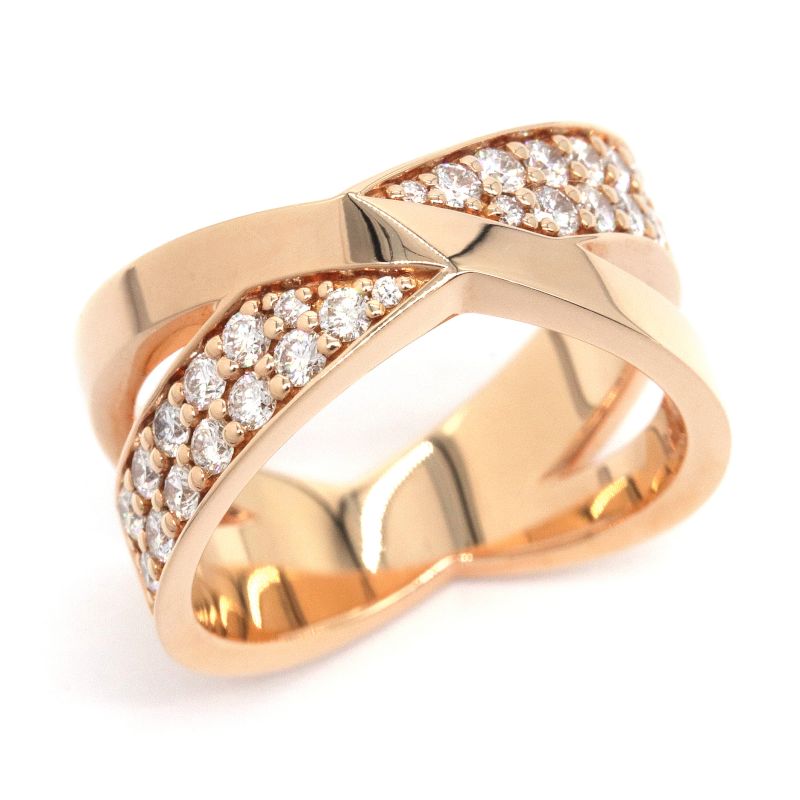 楽天市場】[返品OK] ティファニー Xワイドリング 11.5号 K18RG 0.51ct