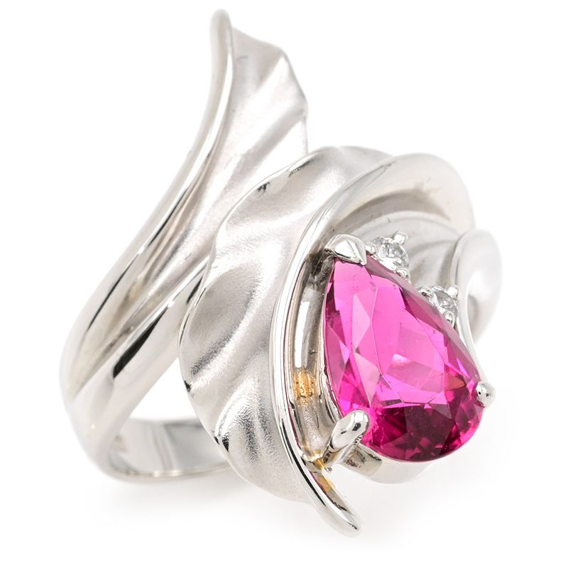 プラチナpt900 リング トルマリン ダイヤ 14号 4.73 g プラチナpt900