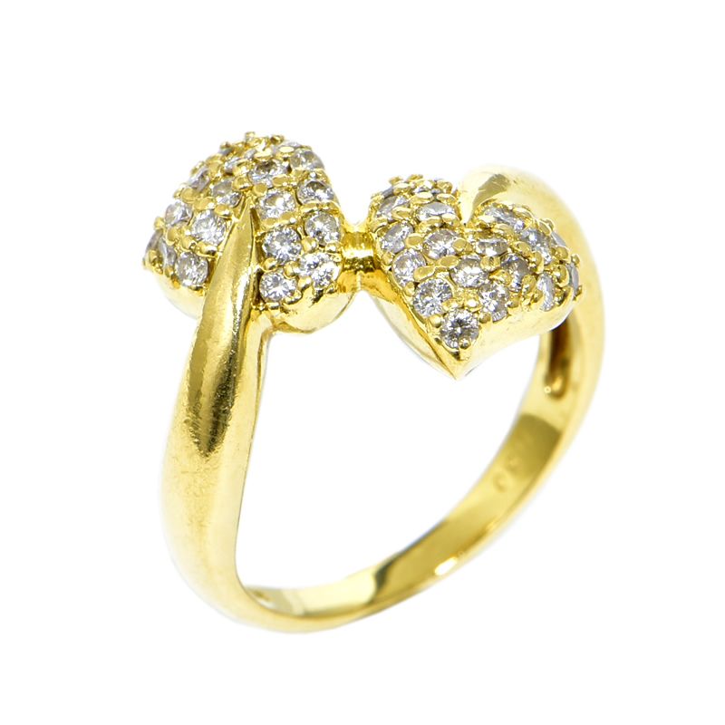 楽天市場】[返品OK] 合計0.66ct天然ダイヤモンドリング 12号 K18PG  