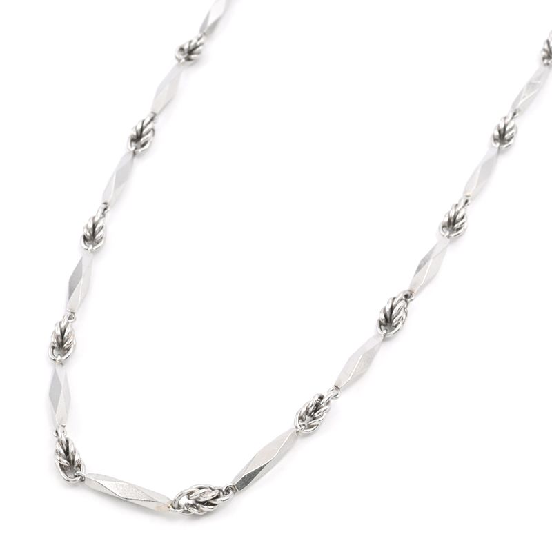 [返品OK] 切子チェーンネックレス Pt850 切子ネックレスチェーン カットバーチェーンネックレス 45cm スティック プラチナ 地金31.2g 【中古】【送料無料】