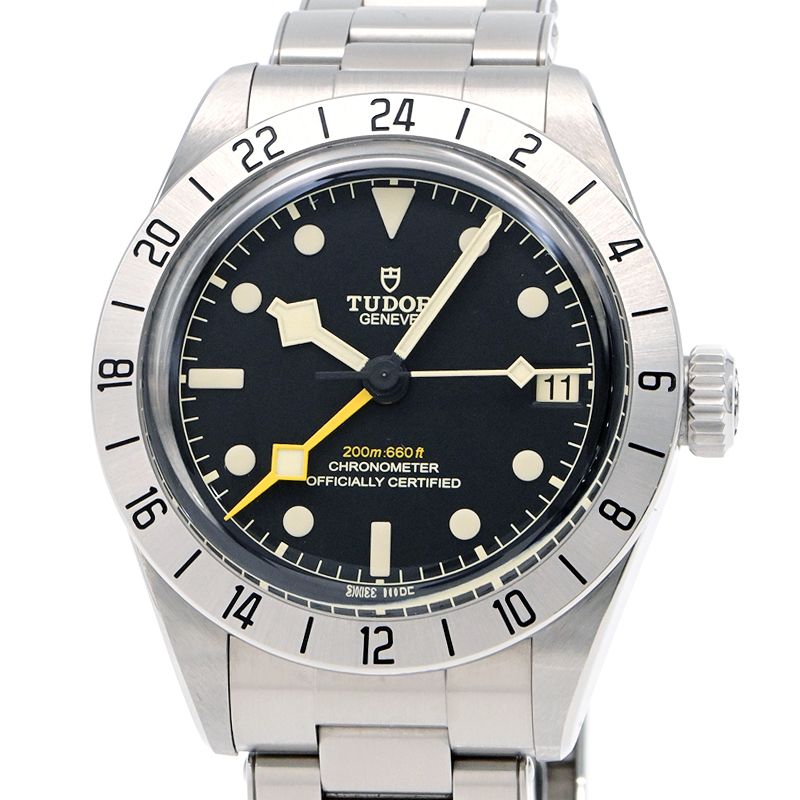 [3年保証/返品OK] チューダー メンズ ブラックベイプロ M79470-0001 79470 箱保 GMT カレンダー ブラック 黒文字盤 自動巻き 腕時計【中古】【送料無料】