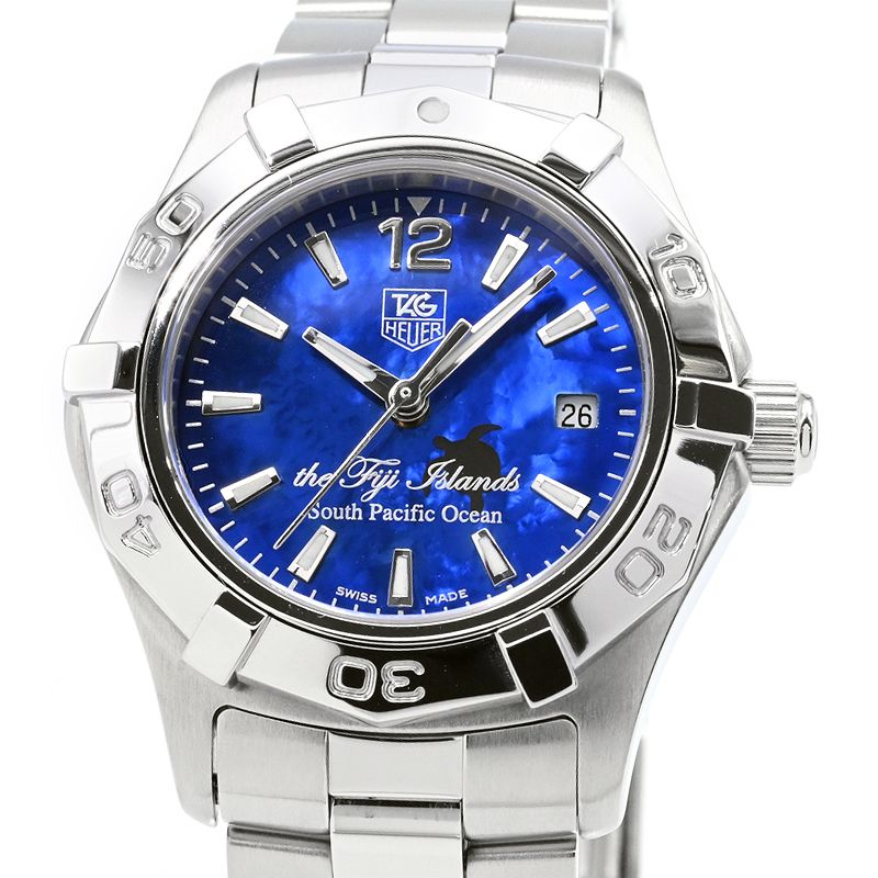 [返品OK] タグホイヤー レディース アクアレーサー フィジー 800本限定 WAF141F.BA0812 WAF141F デイト ブルーシェル クオーツ 腕時計【中古】【送料無料】