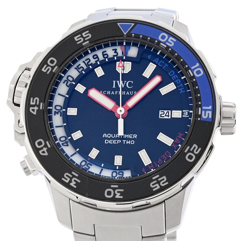 [返品聞き届ける] IWC メンズ アクアタイマー ディープツー IW354702 スプリットインジケーター 水深計 ロジウム 黒いこと 自動小銃一巻き ウオッチ 【中古】【貨物輸送無料】 メンズ腕時計-腕時計