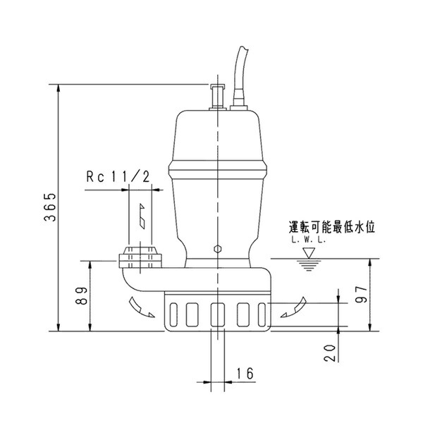 荏原 エバラ 【40DN6.25A】 雑排水ポンプ 三相 0.25kW 2極 60Hz モータ駆動 非自動形 33,560円