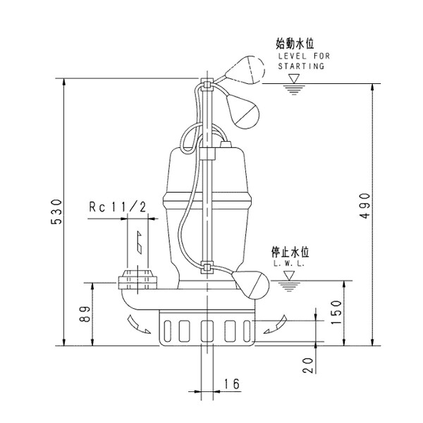 荏原 エバラ 【40デオキシリボ核酸6.25A】 雑水抜き揚水機 三相 0.25kW 2極 60サイクル 原動機駆動動力 自動小銃形