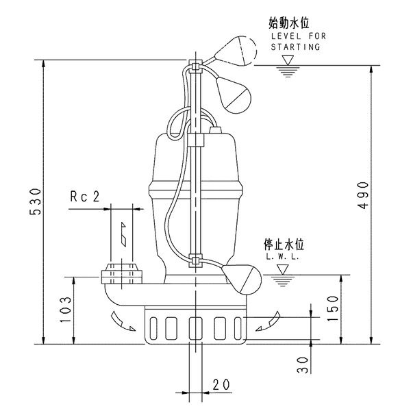 荏原 エバラ 【50デオキシリボ核酸6.4】 雑水抜き揚水機 三相 0.4kW 2極 60サイクル 原動機駆動動力 自動小銃形