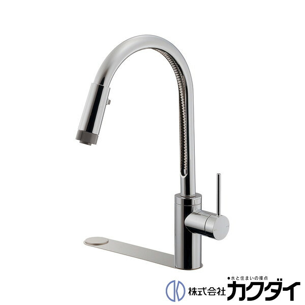 カクダイ KAKUDAI【116-113K】シングルレバー混合栓(シャワー・汚レ隠シプレートツキ)|施主のミカタ