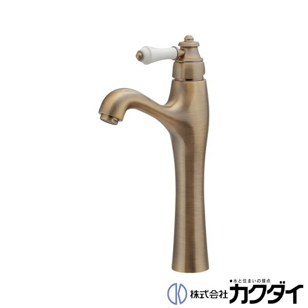カクダイ KAKUDAI【183-332-AB】シングルレバー混合栓(トール) オールドブラス