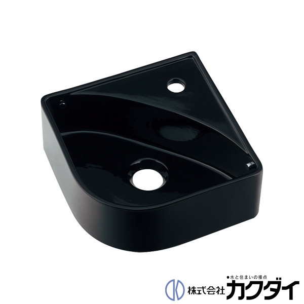 カクダイ KAKUDAI※メーカー直送のみ※【493-227-D】壁掛手洗器 ブラック 陶器製(美濃焼)|施主のミカタ
