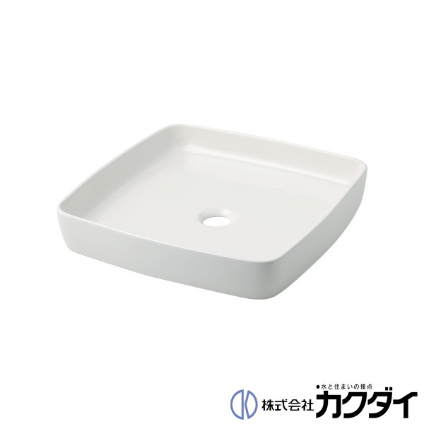 カクダイ KAKUDAI※メーカー直送のみ※【493-229-W】※角型手洗器 ホワイト 陶器製（美濃焼）