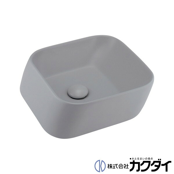 カクダイ KAKUDAI※メーカー直送のみ※【493-239-GY】※角型手洗器 マットグレー 陶器製