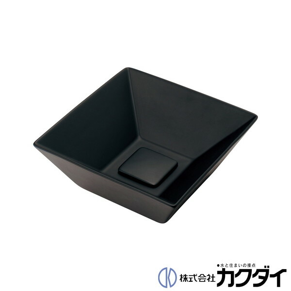 カクダイ KAKUDAI※メーカー直送のみ※【493-240-D】※角型手洗器 マットブラック 陶器製