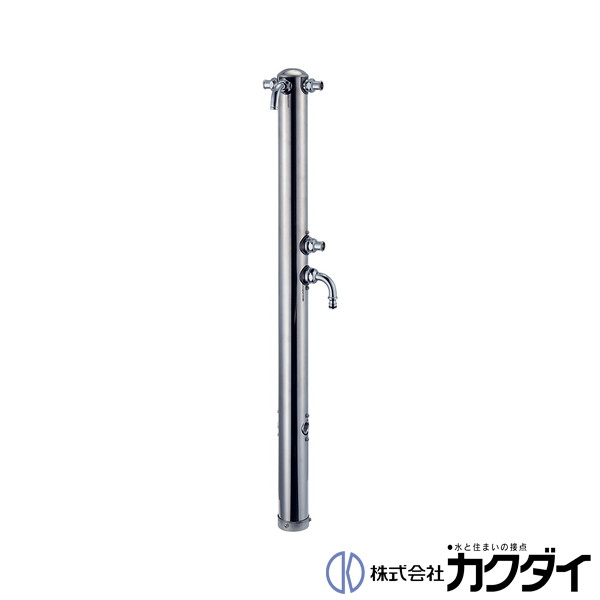 カクダイ KAKUDAI【624-214】共用ステンレス双口混合栓柱