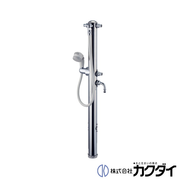 カクダイ KAKUDAI【624-217】共用ステンレス双口シャワー混合栓柱(ペット用)|施主のミカタ