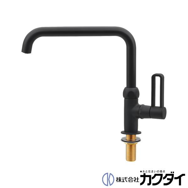 カクダイ KAKUDAI【700-800-D】泡沫立形自在水栓 マットブラック|施主のミカタ