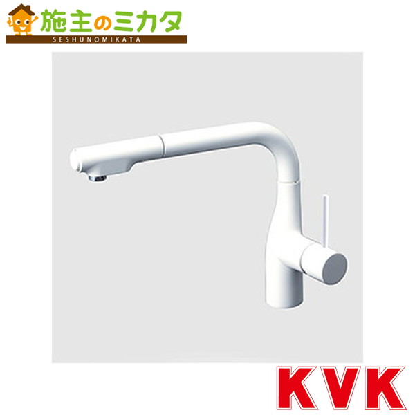 KVK【KM6101ZECC4】シングルシャワー付混合栓（ｅレバー）グロスホワイト 寒冷地用 混合水栓 蛇口