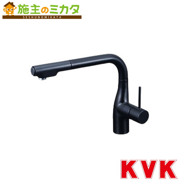 KVK【KM6101ZECC5】シングルシャワー付混合栓（ｅレバー）グロスブラック 寒冷地用 混合水栓 蛇口 43,228円
