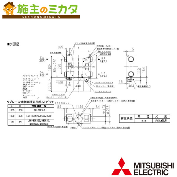 三菱【LGH-RN80RXV2D-C】※お役目用天使の都市ナイ上昇限度埋込形 コロンビア特別区リプレースマイコン ＣＯ２検出器付 単相200V 受注生み出すこと品 旧品番：LGH-RN80RXVD-C 管理すること携帯電話：3080