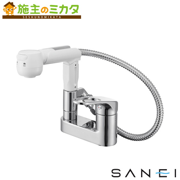三栄水栓 SANEI【K37100-W】シングルス掻きならす雑ぜ合わせる栓
