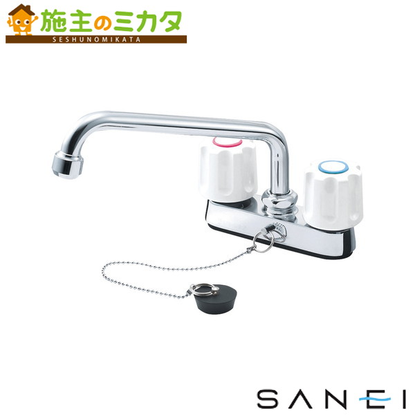 三栄水栓 SANEI【K711R-W】ツーバルブ台付混合栓
