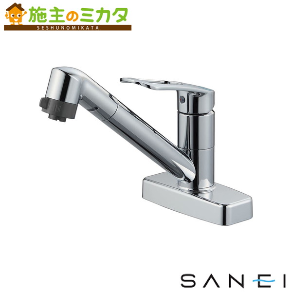 三栄水栓 SANEI【K7711MEV-13】シングル台付切替シャワー混合栓