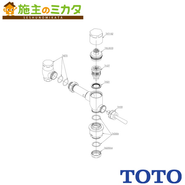 ▲TOTO 大便器フラッシュバルブ 【TV650CS】ハンドル式 再生水仕様 受注生産品｜施主のミカタ