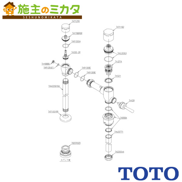 【楽天市場】toto 大便器フラッシュバルブ 【tv660cp】 床給水 再生水用：施主のミカタ