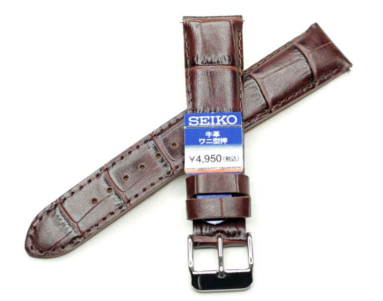 楽天市場】セイコー SEIKO 時計バンド 牛革 ワニ タケフ柄 型押 D
