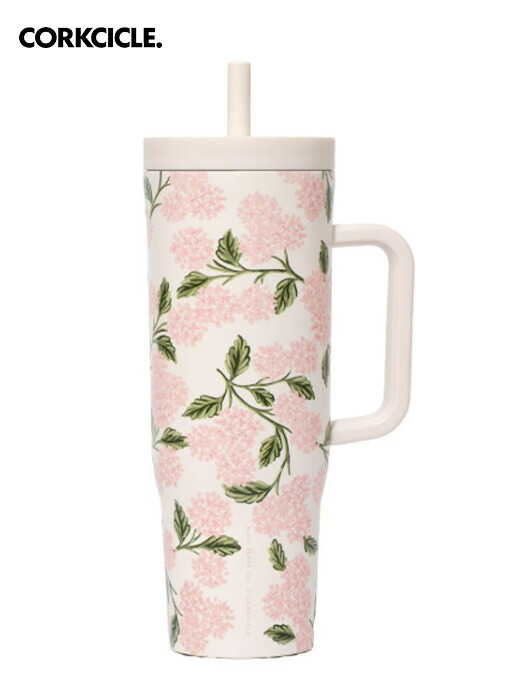 CORKCICLE コークシクル Cruiser - 40薬局衡オンス Rifle Paper - Pink Hydrangea タンプラー 吸い筒  今めかしい マイ瓶 保冷 保温 軽さ ステンレス鋼瓶 今めかしい アウトドア 余暇 難民キャンプ グランピング