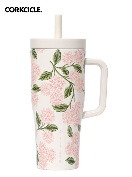 CORKCICLE コークシクル Cruiser - 22薬局衡オンス Rifle Paper - Pink Hydrangea タンプラー 吸い筒  今めかしい マイ瓶 保冷 保温 軽さ ステンレス鋼瓶 今めかしい アウトドア 余暇 難民キャンプ グランピング