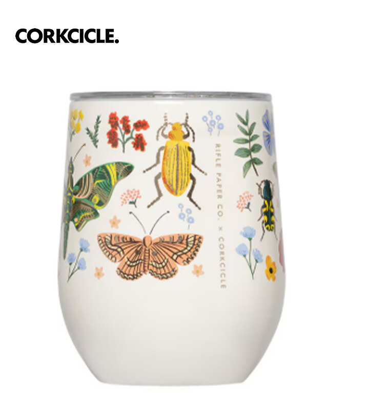 【貨物輸送無料】CORKCICLE コークシクル Mug - 16薬局衡オンス Rifle Paper - Peacock Blue 水呑み 吸い筒  今めかしい マイ瓶 保冷 保温 軽さ ステンレス鋼瓶 今めかしい アウトドア 余暇 難民キャンプ グランピング