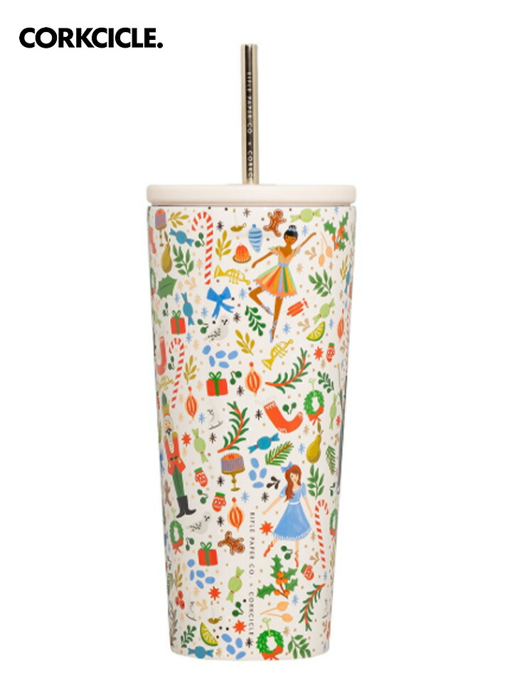 CORKCICLE コークシクル Cold Cup - 24薬局衡オンス Rifle Paper - Nutcracker  タンプラー 吸い筒  今めかしい マイ瓶 保冷 保温 軽さ ステンレス鋼瓶 今めかしい アウトドア 余暇 難民キャンプ グランピング