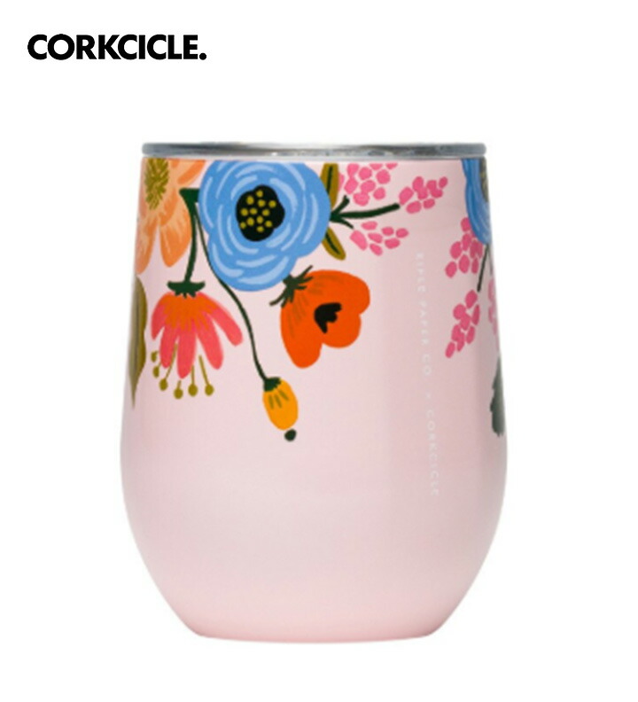 CORKCICLE コークシクル Stemless - 12薬局衡オンス Rifle Paper 水呑み 吸い筒  今めかしい マイ瓶 保冷 保温 軽さ ステンレス鋼瓶 今めかしい アウトドア 余暇 難民キャンプ グランピング