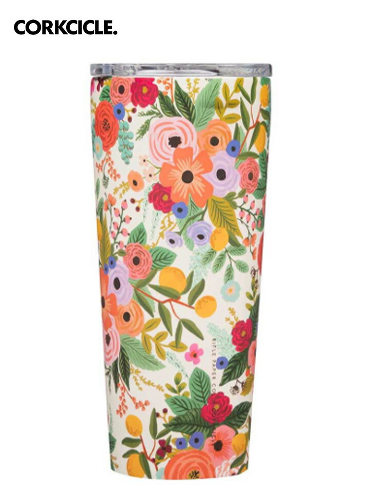 CORKCICLE コークシクル Tumbler - 24薬局衡オンス Rifle Paper - Garden Party Cream  タンプラー 吸い筒  今めかしい マイ瓶 保冷 保温 軽さ ステンレス鋼瓶 今めかしい アウトドア 余暇 難民キャンプ グランピング