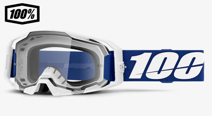 【送料無料】100％ ワンハンドレットパーセント ARmatic&trade; ブルー/クリアレンズ　モトクロス サングラス ゴーグル 1s50059-00002｜e-ShopSmart