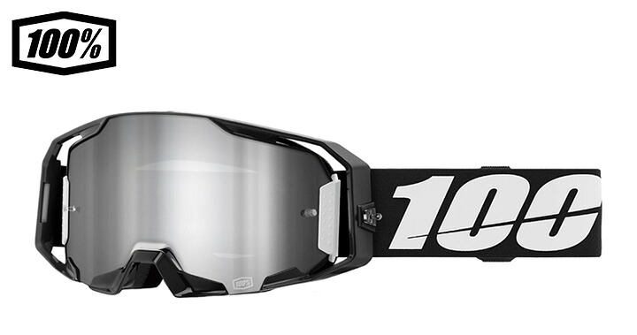 【送料無料】100％ ワンハンドレットパーセント ARmatic・・ ブラック／ミラーシルバーフラッシュレンズ ゴーグル 1s50060-00001